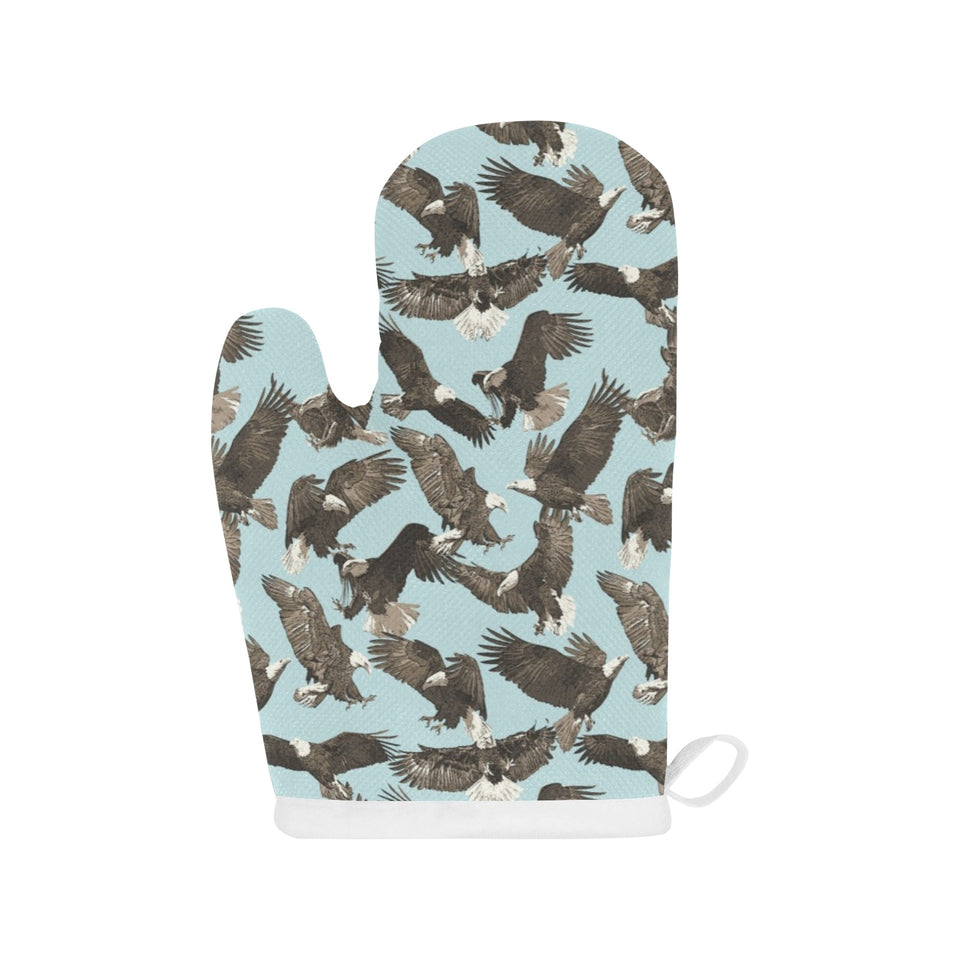 Eagle Pattern Print Design 01 Heat Resistant Oven Mitts