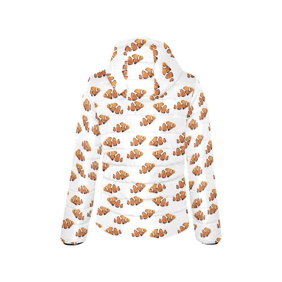 Clown Fish Pattern Print Design 03 Women's Padded Hooded Jacket