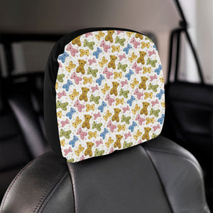 Teddy Bear Pattern Print Design 01 Car Headrest Cover