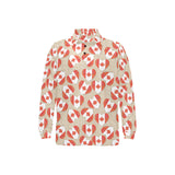 Canada Pattern Print Design 01 Men's Long Sleeve Polo Shirt