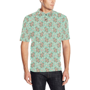 Hippopotamus Pattern Print Design 02 Men's All Over Print Polo Shirt