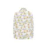 Golden Retriever Pattern Print Design 04 Women's Long Sleeve Polo Shirt