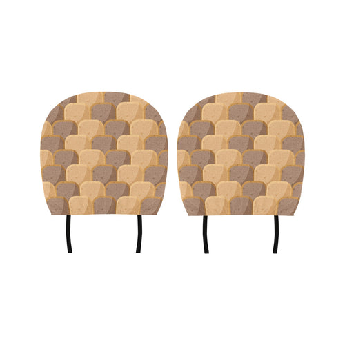 Bread Toast Pattern Print Design 04 Car Headrest Cover