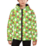 Ladybug Pattern Print Design 01 Kids' Boys' Girls' Padded Hooded Jacket