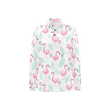Cute flamingo pattern Women's Long Sleeve Polo Shirt