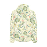 Hand drawn sea turtle fish pattern Men's Padded Hooded Jacket