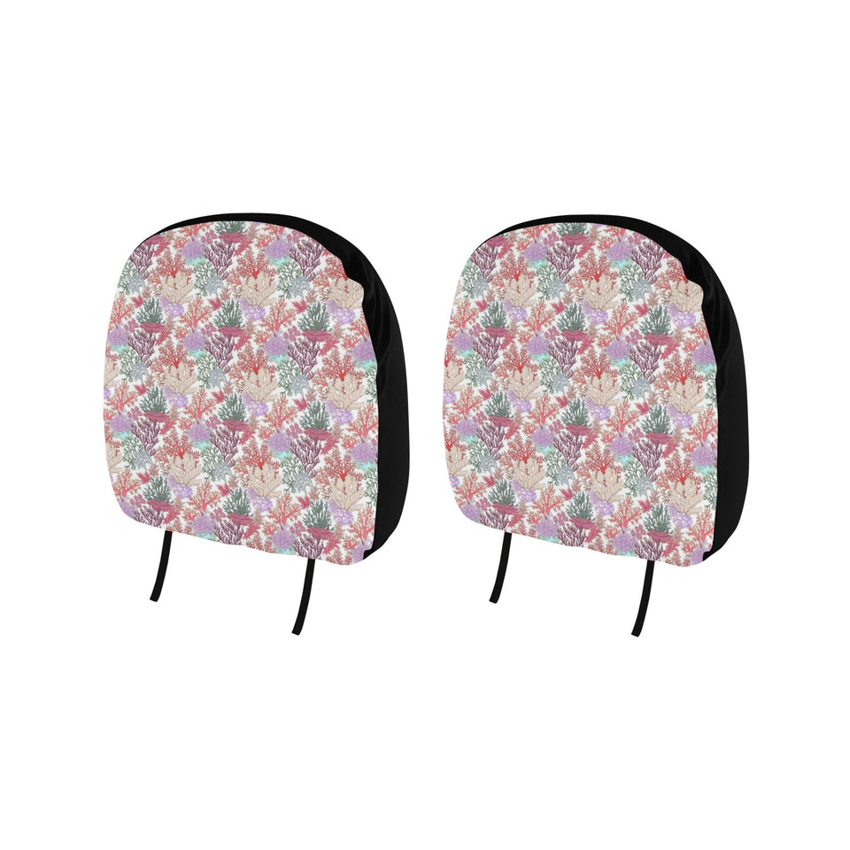 Coral Reef Pattern Print Design 03 Car Headrest Cover