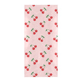 cherry pattern pink background Beach Towel