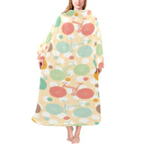 Bicycle Pattern Print Design 01 Blanket Robe with Sleeves