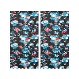 Skull flower roses leave pattern Gauze Curtain