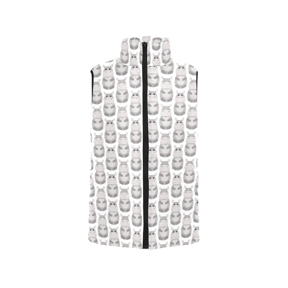 Hippopotamus Pattern Print Design 05 Women's Padded Vest