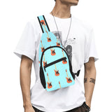 electric guitar pattern light blue background All Over Print Chest Bag