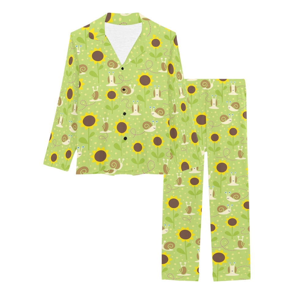 Snail Pattern Print Design 01 Women's Long Pajama Set