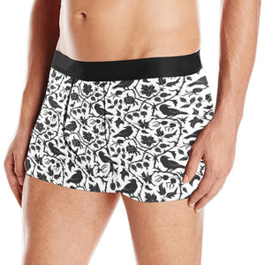 Crow dark floral pattern Men's All Over Print Boxer Briefs Men's Underwear