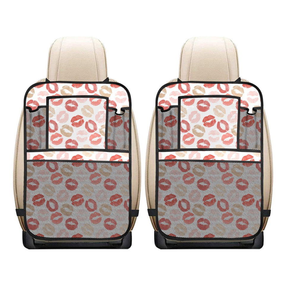 Lips Pattern Print Design 04 Car Seat Back Organizer