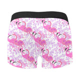 Pink flamingo flower pattern Men's All Over Print Boxer Briefs Men's Underwear