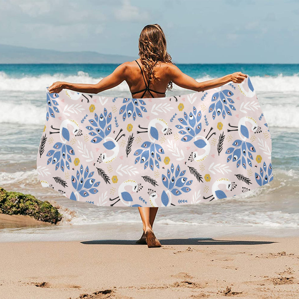 Cute peacock pattern Beach Towel