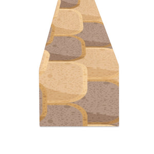 Bread Toast Pattern Print Design 04 Table Runner