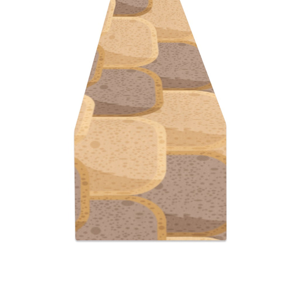 Bread Toast Pattern Print Design 04 Table Runner