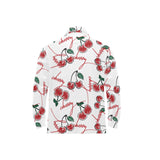 Hand drawn cherry pattern Men's Long Sleeve Polo Shirt