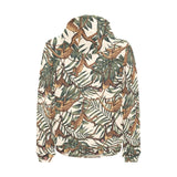 Monkey tropical leaves background Men's Padded Hooded Jacket