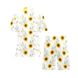 beautiful sunflowers pattern Men's V-Neck Short Pajama Set