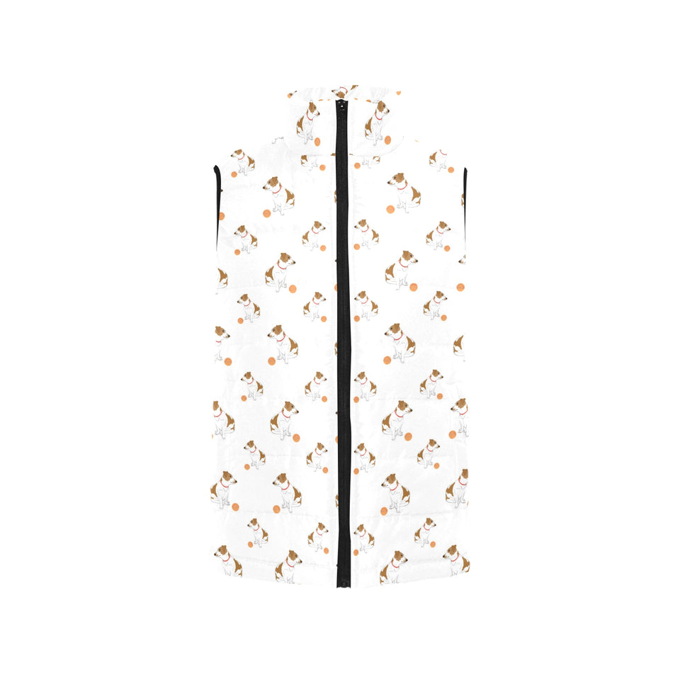 Jack Russel Pattern Print Design 05 Women's Padded Vest