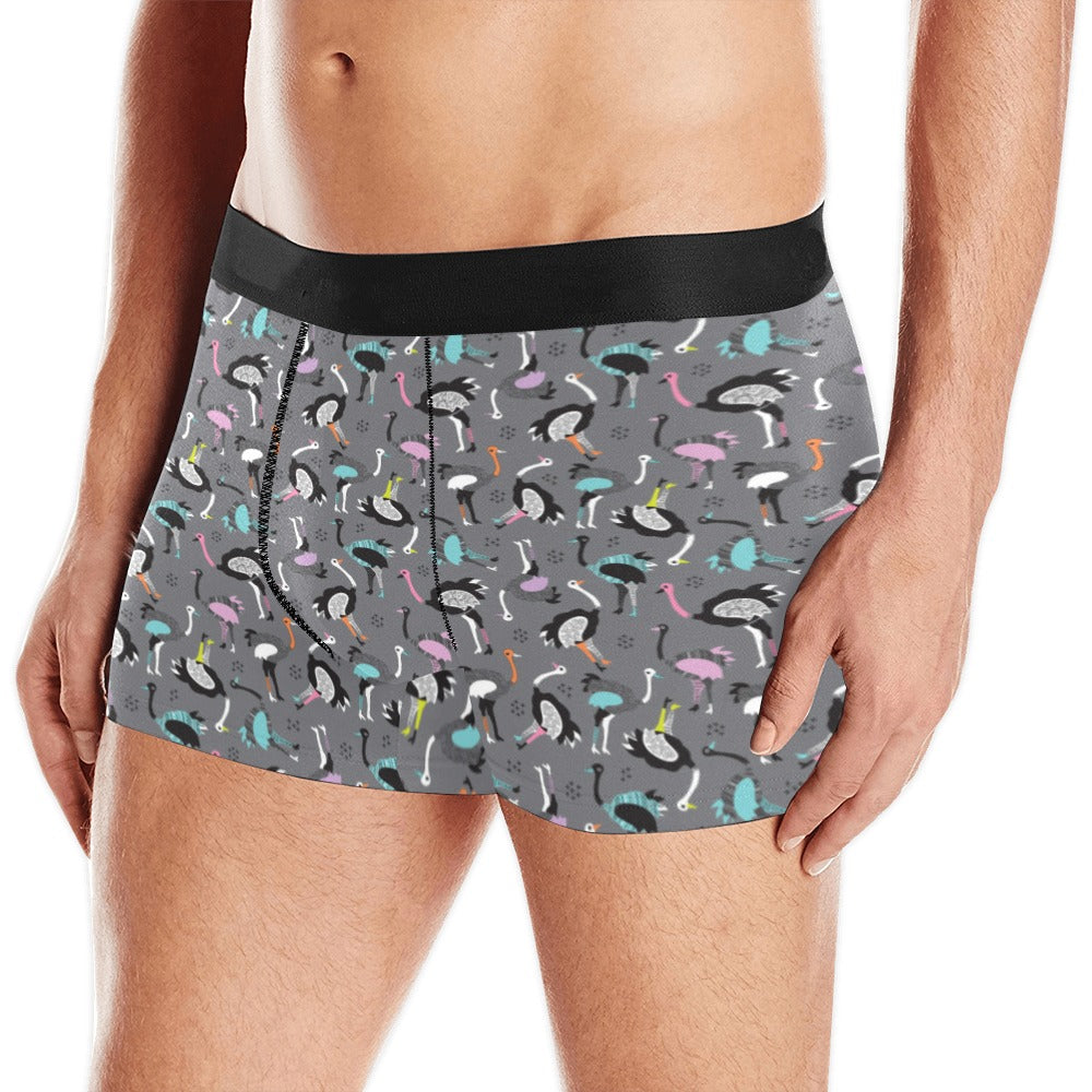 Ostrich Pattern Print Design 01 Men's All Over Print Boxer Briefs Men's Underwear
