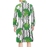 Cool Broccoli pattern Men's Long Sleeve Belted Night Robe