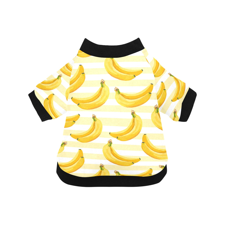 Banana pattern blackground All Over Print Pet Dog Round Neck Fuzzy Shirt