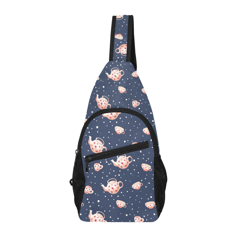 Tea pots Pattern Print Design 04 All Over Print Chest Bag