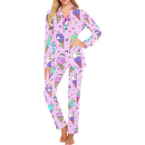Cute ice cream cone animal pattern Women's Long Pajama Set