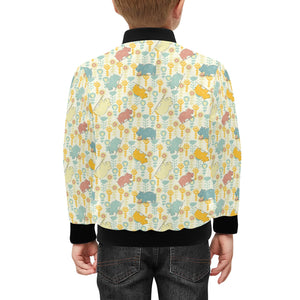 Hippopotamus Pattern Print Design 04 Kids' Boys' Girls' Bomber Jacket