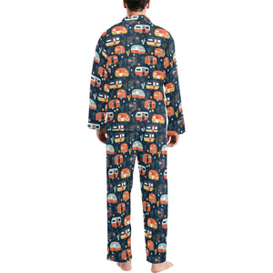 Camper Van Pattern Print Design 05 Men's Long Pajama Set