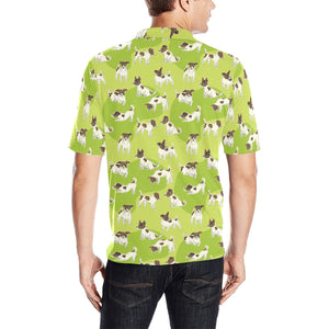 Jack Russel Pattern Print Design 01 Men's All Over Print Polo Shirt