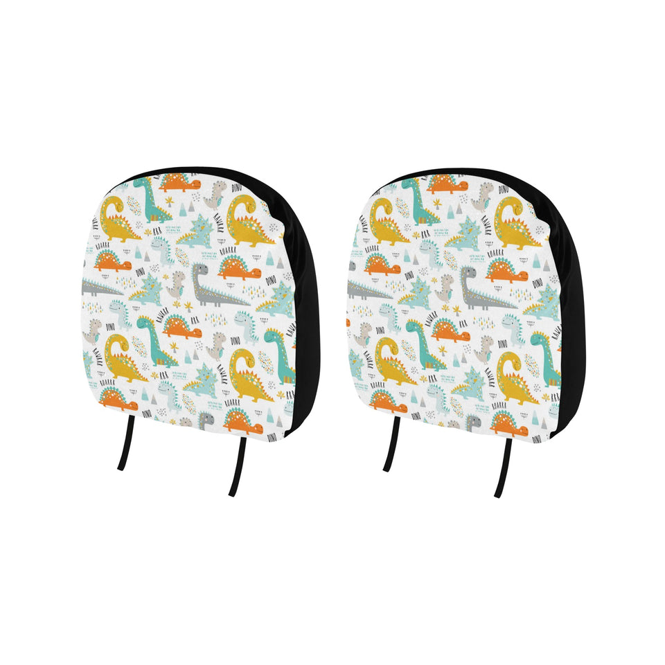 Cute funny kids dinosaurs pattern Car Headrest Cover