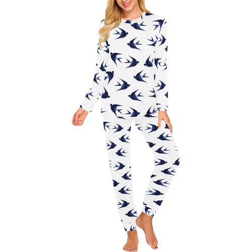 Swallow Pattern Print Design 03 Women's All Over Print Pajama Set