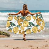 yellow tulips pattern Beach Towel