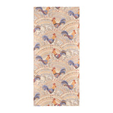 Cute rooster chicken cock floral ornament backgrou Beach Towel