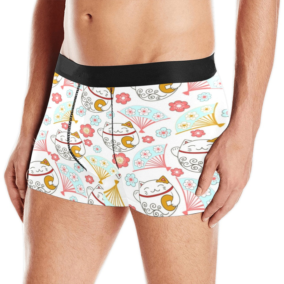 Maneki neko cat fan sakura Men's All Over Print Boxer Briefs Men's Underwear