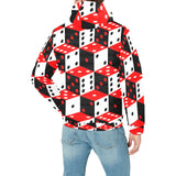 Dice Pattern Print Design 02 Men's Padded Hooded Jacket