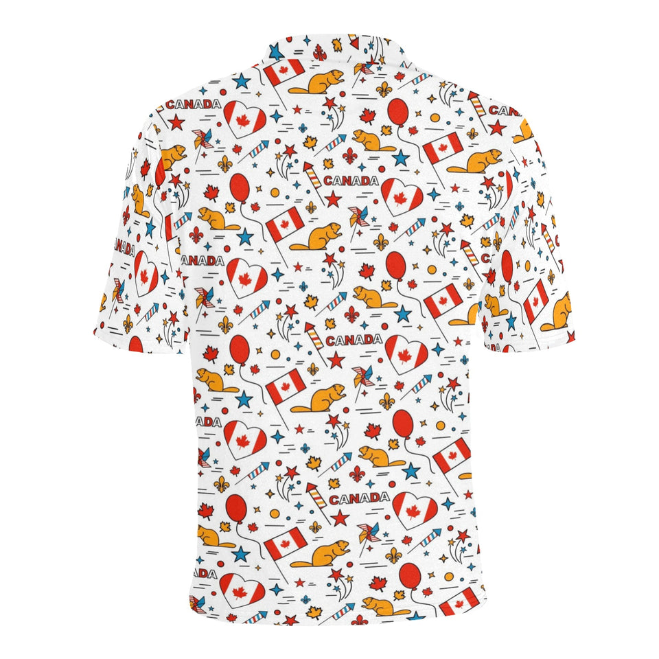 Canada Pattern Print Design 03 Men's All Over Print Polo Shirt
