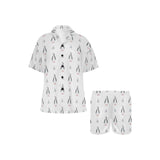 Penguin pattern Women's V-Neck Short Pajama Set