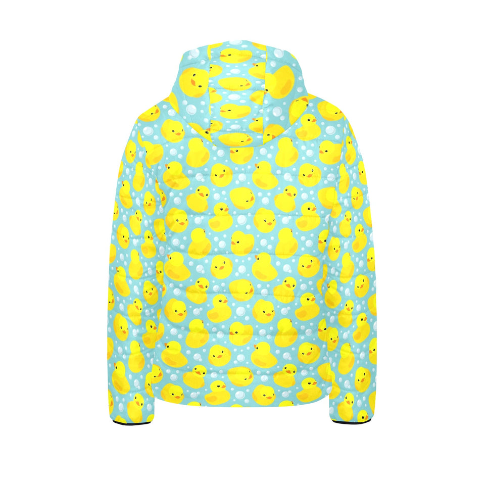 Duck Pattern Print Design 03 Kids' Boys' Girls' Padded Hooded Jacket