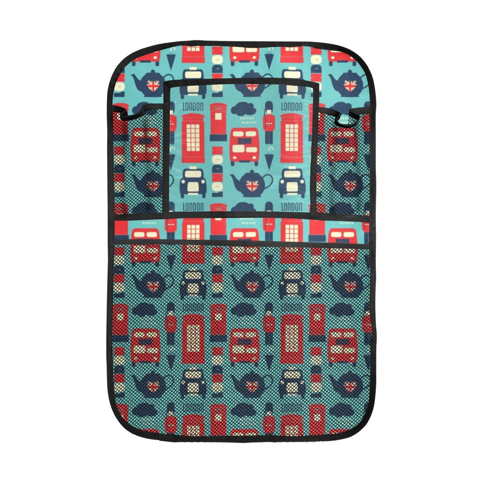 British Pattern Print Design 04 Car Seat Back Organizer