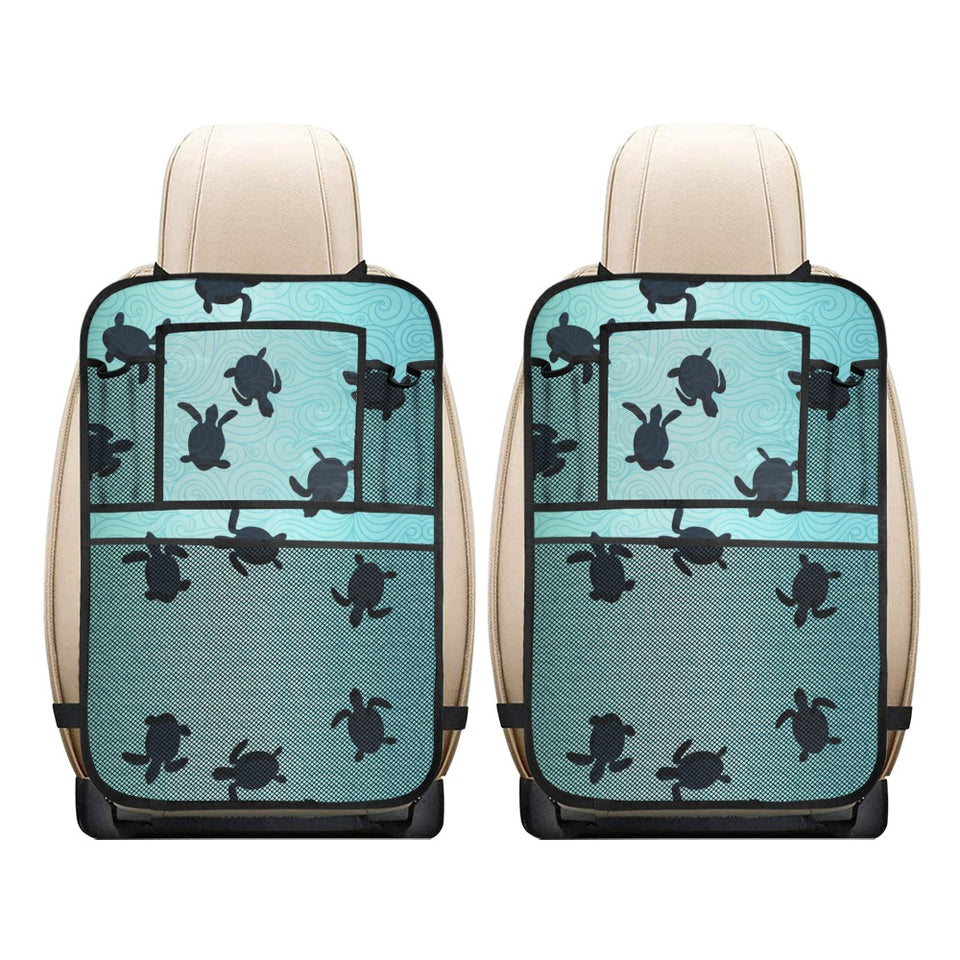 Sea turtle with blue ocean backgroud Car Seat Back Organizer
