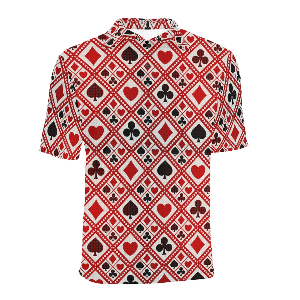 Casino Cards Suits Pattern Print Design 03 Men's All Over Print Polo Shirt