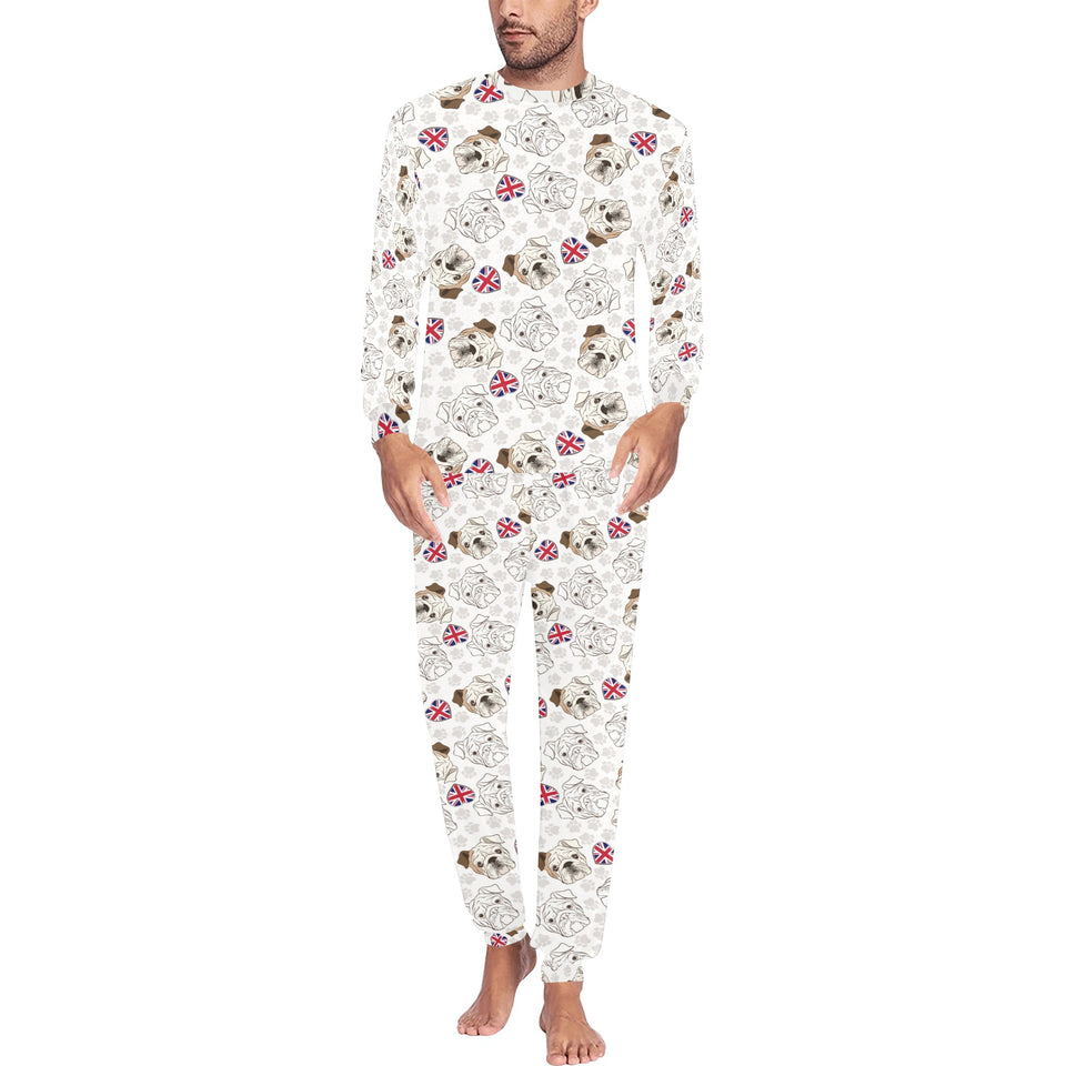English Bulldog Pattern Print Design 01 Men's All Over Print Pajama