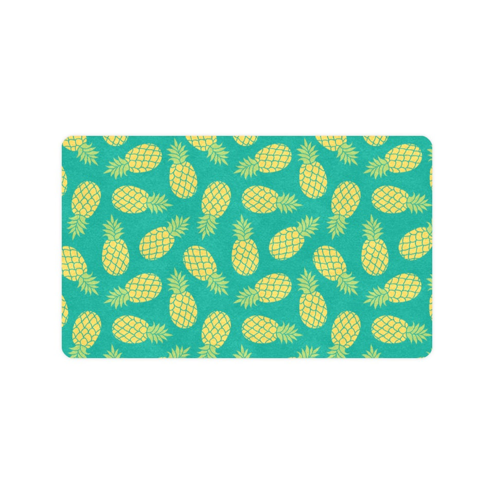 Pineapples pattern green background Doormat
