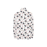 Ostrich Pattern Print Design 02 Women's Long Sleeve Polo Shirt